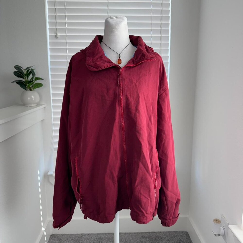 Lands’ End Red Windbreaker Jacket 🔴 | Outdoor Active Core